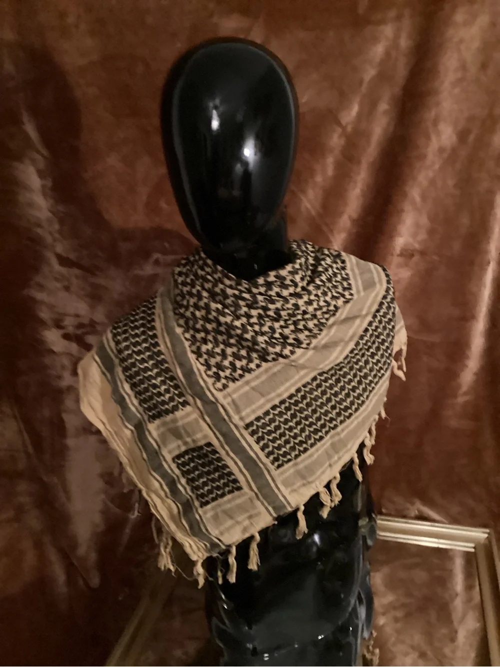 Classic Black and Tan Keffiyeh Scarf